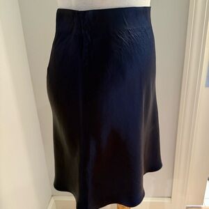 Dark blue silk midi skirt size 6 aritzia